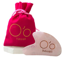 Load image into Gallery viewer, O'o Hawaii Rose Quartz Gua Sha Beauty Tool