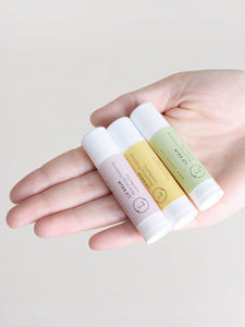 Lip Balm, Set of 3 Natural Unscented Lip Balms
